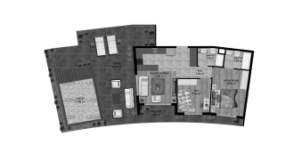 Apartment floor plan, 2 bedrooms in ETERNIA No. 11009