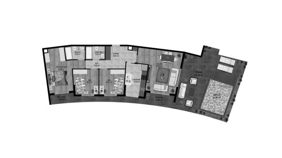 Property floor plan, 3 bedrooms in ETERNIA No. 11011 (2D)